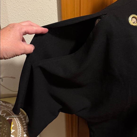 GB Black Dress with Gold Accents & side pockets - Picture 3 of 11